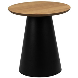 Stolik Okrągły Soli 45cm dąb/czarny