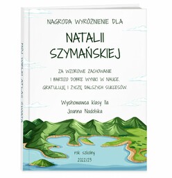 Atlas geograficzny z nadrukiem dla dziewczynki jako nagroda