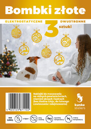 NAKLEJKI/OZDOBY ELEKTROSTATYCZNE KUNKE STICKERS DWUSTRONNE BOMBKI ZŁOTE MIX