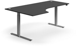 Biurko z regulacją wysokości FLEXUS, ergonomiczne, 2000x1200 mm,