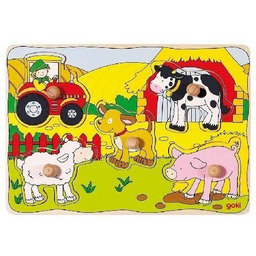 Goki, puzzle z uchwytami Farma