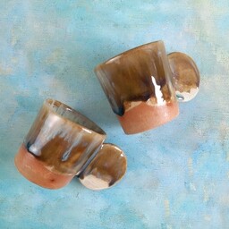 Pakamera Dwie ręcznie robione eramiczne filizanki do espresso