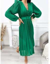 Zielona Plisowana Sukienka