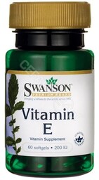 Swanson Witamina E 200IU 60 kaps