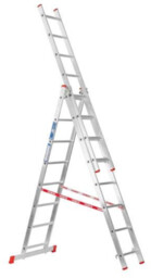Trzyczęściowa aluminiowa drabina HOBBY, 3x8 stopni, 4,52 m