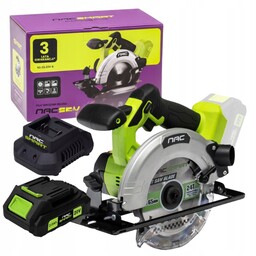Piła Tarczowa Akumulatorowa 165MM Nac Smart Zestaw Aku