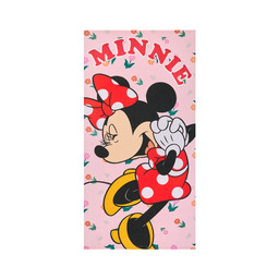 Faro Ręcznik plażowy 70x140 MYSZKA MINI różowy kwiatuszki