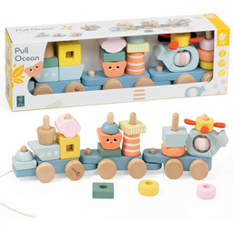 CLASSIC WORLD Drewniany Pociąg z Klockami do Ciągnięcia