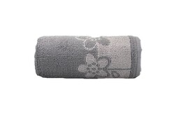 Greno Ręcznik Paloma 2 70x140 popielaty kwiatki 450g/m2