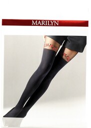 Zazu P08 MARILYN rajstopy jak zakolanówki z czerwonymi