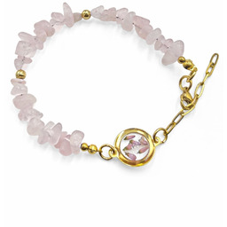 Pakamera Bransoletka wrzosy i kwarc różowy