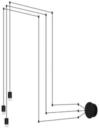 Lampa ścienna FLUSSO WALL 3 czarna