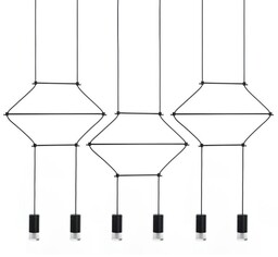Lampa wisząca FLUSSO LINE 6 czarna