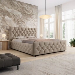 Łóżko tapicerowane z pojemnikiem SFG0172 120x200 Welur Ciemny