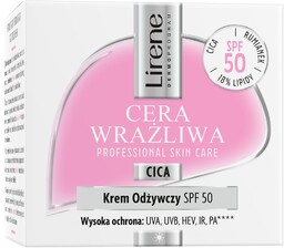 LIRENE Cera Wrażliwa krem odżyczwczy do twarzy SPF50