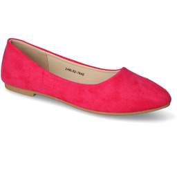 Baleriny Jezzi 24BL02-7640 Fuksja zamsz
