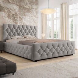 Łóżko tapicerowane z pojemnikiem SFG0172 120x200 Welur Szary