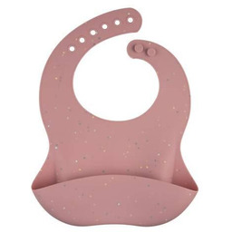 CANPOL BABIES Śliniak silikonowy z kieszonką różowy -