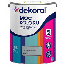 Dekoral Farba Moc Koloru 5l Szary Klasyczny