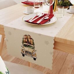 Markizeta Obrus bieżnik świąteczny 38x140 004 beżowy Vintage