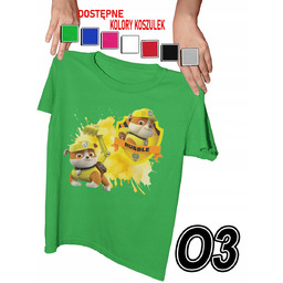 KOSZULKA DZIECIĘCA Z NADRUKIEM PSI PATROL RUBBLE PIESKI