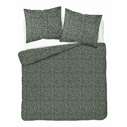 Detexpol Pościel z perkalu ciemnozielona z drobnym roślinnym