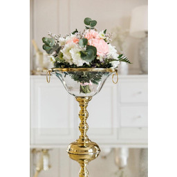 WAZON/PATERA szklany złoty kształt pucharu glamour