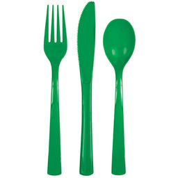 Sztućce plastikowe zielone - 18 szt.