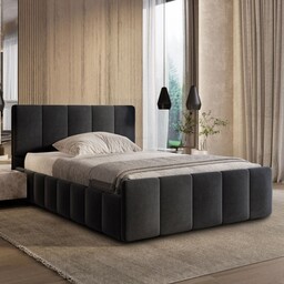 Łóżko tapicerowane SFG0166 90x200 Welur Czarny