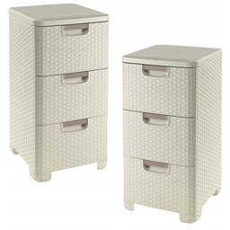 Regał Komoda 3 Szuflady Szafka Rattan Curver Style