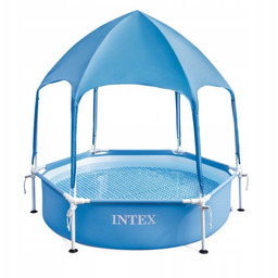 Basen brodzik ogrodowy stelażowy z daszkiem 183x38 cm