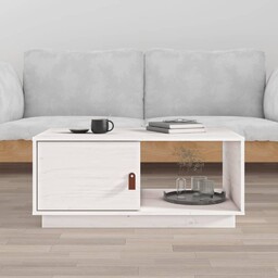 vidaXL Stolik kawowy, biały, 80x50x35,5 cm, lite drewno