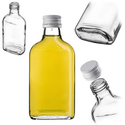 Butelka piersiówka Viane 200ml z białą zakrętką 1