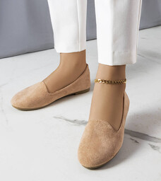 Beżowe balerinki eko-zamszu Marion-37