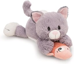 Przytulanka NICI kot z rybą 30cm - szary