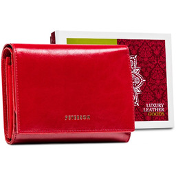 Damski skórzany portfel Peterson na zatrzask pojemna portmonetka