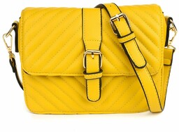 Musztardowa Damska listonoszka torebka jodełka pozioma Z26