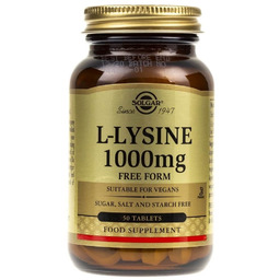 Suplement diety, Solgar, L-Lizyna, 1000 mg, 50 tabletek