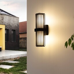 Kinkiet zewnętrzny Chandan Lucande, możliwość ściemniania, czarny, aluminium,