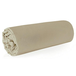 Eurofirany Prześcieradło satynowe 160x210 beżowe jednobarwne bez gumki