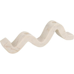 Bloomingville Świecznik Marble Wave z podwójnym stożkiem, biały