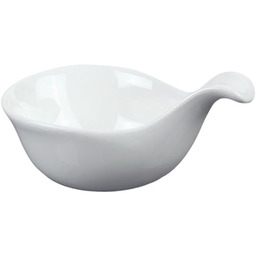 Miski z uchwytem 12 cm biała porcelana -