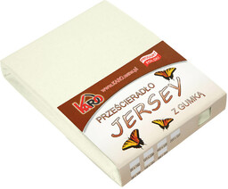 KARO Prześcieradło jersey z gumką 80x200 ekri 002