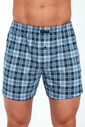 Bokserki bawełniane Comfort 2251 błękitna kratka4XL