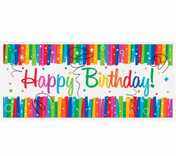 Baner urodzinowy Rainbow Birthday - 152x68 cm -