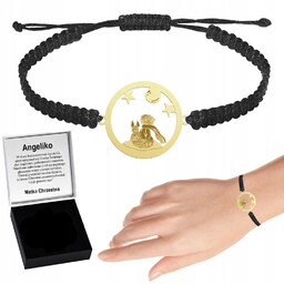 Bransoletka Złota Mały Książę Lis Makrama SREBRO 925