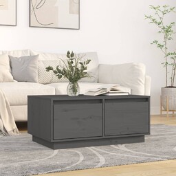 vidaXL Stolik kawowy, szary, 80x50x35 cm, lite drewno