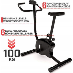 Rower Treningowy Magnetyczny Pionowy Regulowany Czarny Z LCD