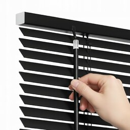 Żaluzja Drewniana gotowa pozioma 25 mm Czarna 70x140