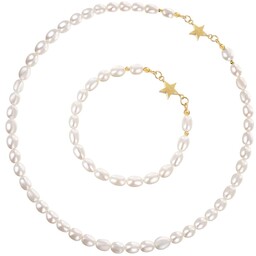 ADA STAR Komplet bransoletka i naszyjnik małe perły